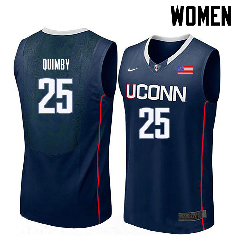 Women Uconn Huskies #25 Art Quimby College Basketball Jerseys-Navy - Click Image to Close